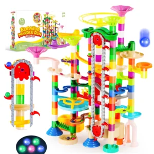 Joyfy 236 Pcs Glowing Marble Run for Kid Ages 4-8