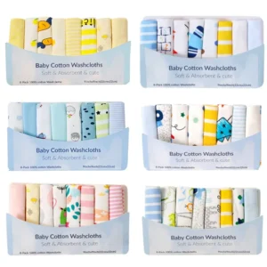 5/8 Pcs Cotton Newborn Baby Towels Set